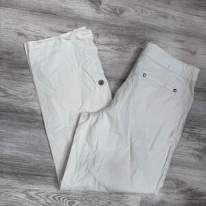 Additions‎ by Chicos Women Beige Cargo Pants Size 1.5 M Cropped Button Detail